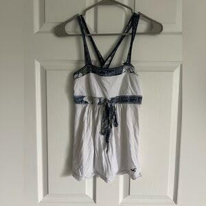 Y2K Hollister White and Navy Tank Top
